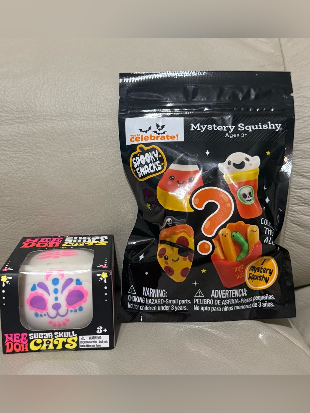 NEW Needoh Sugar Skull Cats Pink Halloween Squishy Mystery Spooky Snack Squishy